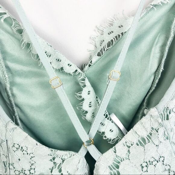 LULU’S | NEW Flirting with Desire Lace Bodycon Dress Blue Mint Women’s Size L - Picture 9 of 14